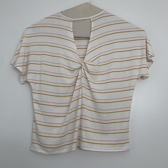 Everly Oversized Top Blouse Women's Large Short Dolman Sleeve Striped Shirt USA - Picture 6 of 8